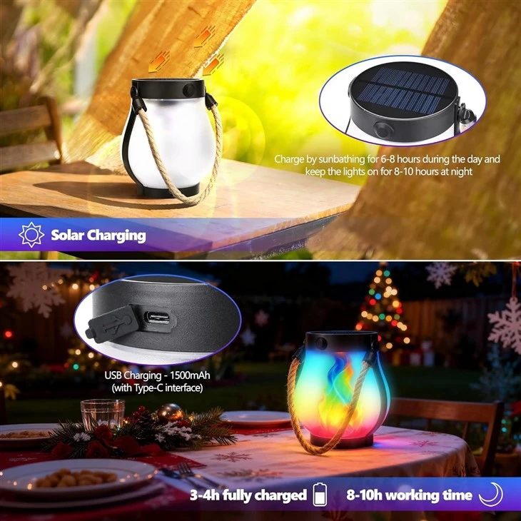 Christmas Led Solar Flame Light For Garden Yard Decorations high quality