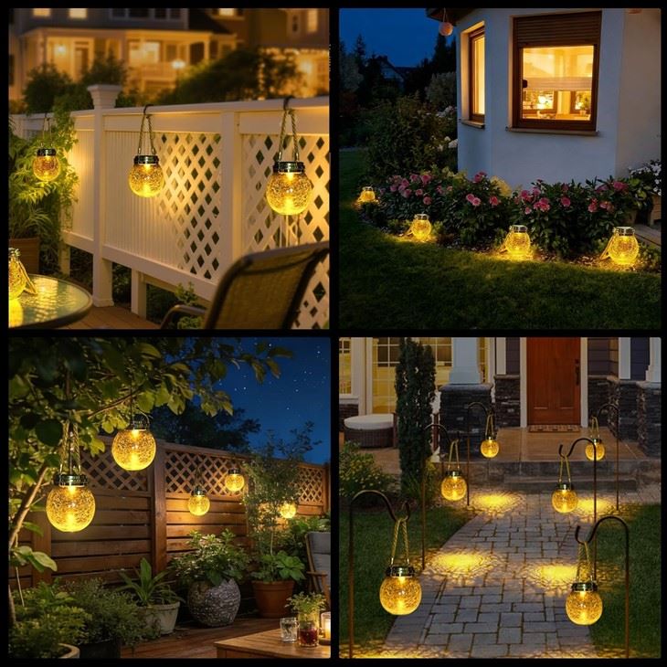 Crackle Glass LED Ball Garden Lights Solar Powered Lanterns price