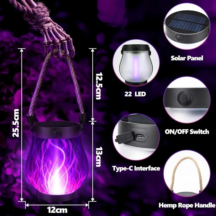 Led Solar Flame Light Hanging Outdoor Waterproof Solar & USB Charging Mode suppliers